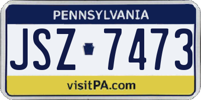 PA license plate JSZ7473