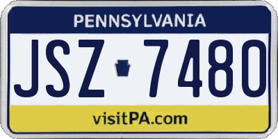 PA license plate JSZ7480