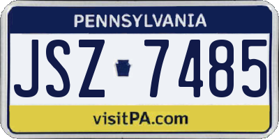 PA license plate JSZ7485