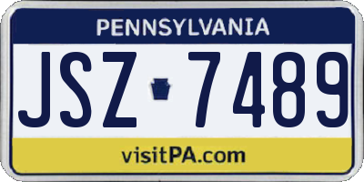 PA license plate JSZ7489