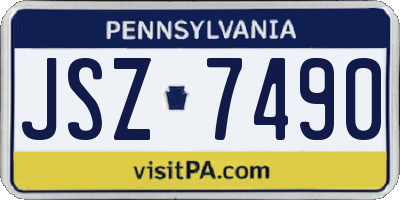 PA license plate JSZ7490