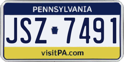 PA license plate JSZ7491