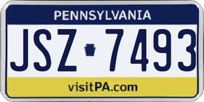 PA license plate JSZ7493