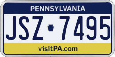 PA license plate JSZ7495