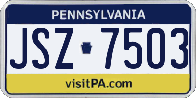 PA license plate JSZ7503