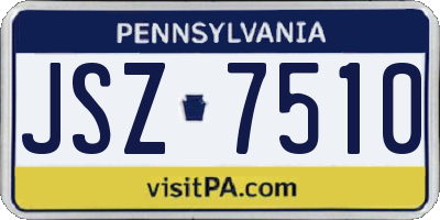 PA license plate JSZ7510