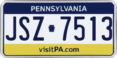 PA license plate JSZ7513