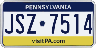 PA license plate JSZ7514