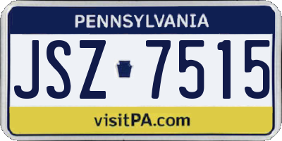 PA license plate JSZ7515