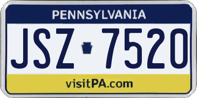PA license plate JSZ7520