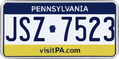 PA license plate JSZ7523