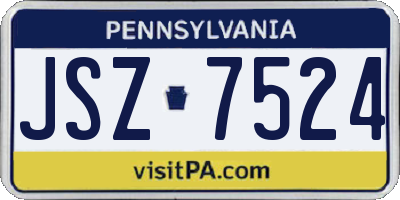PA license plate JSZ7524