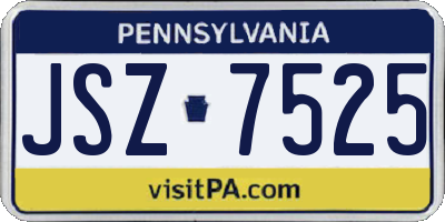PA license plate JSZ7525