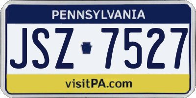 PA license plate JSZ7527