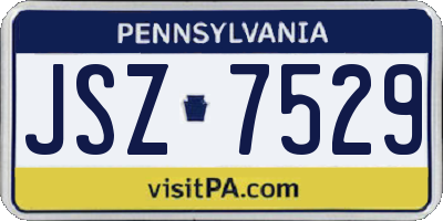PA license plate JSZ7529