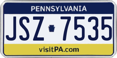PA license plate JSZ7535