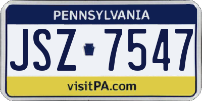 PA license plate JSZ7547