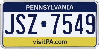 PA license plate JSZ7549