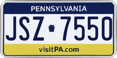 PA license plate JSZ7550