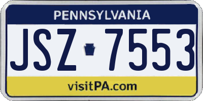 PA license plate JSZ7553
