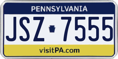 PA license plate JSZ7555