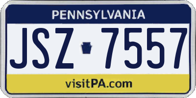 PA license plate JSZ7557