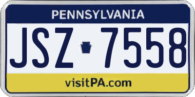 PA license plate JSZ7558