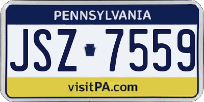 PA license plate JSZ7559