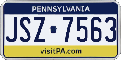 PA license plate JSZ7563