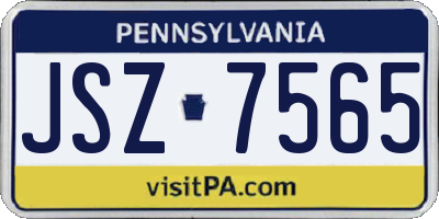 PA license plate JSZ7565