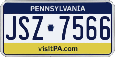 PA license plate JSZ7566