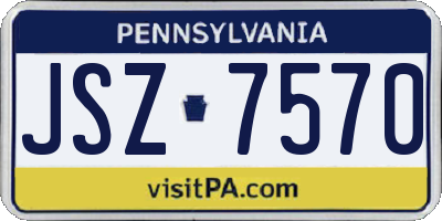PA license plate JSZ7570