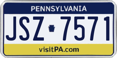PA license plate JSZ7571