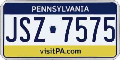 PA license plate JSZ7575