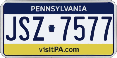 PA license plate JSZ7577