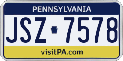 PA license plate JSZ7578