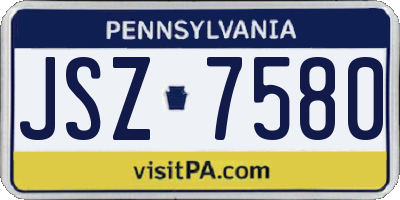 PA license plate JSZ7580