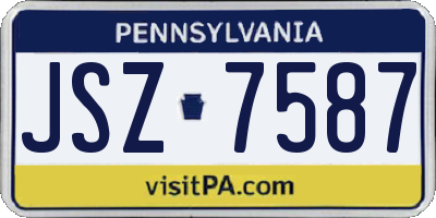 PA license plate JSZ7587