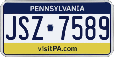 PA license plate JSZ7589