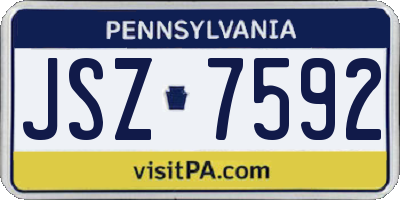 PA license plate JSZ7592