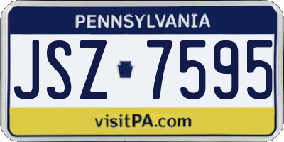 PA license plate JSZ7595