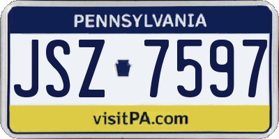 PA license plate JSZ7597