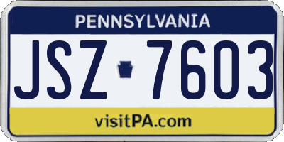 PA license plate JSZ7603