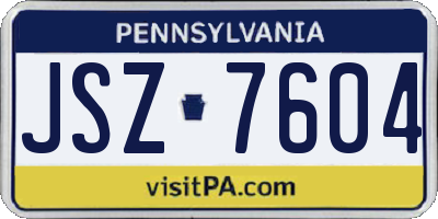 PA license plate JSZ7604