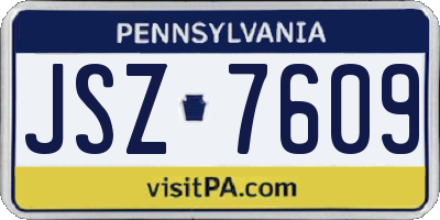 PA license plate JSZ7609