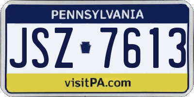 PA license plate JSZ7613