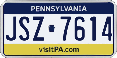 PA license plate JSZ7614