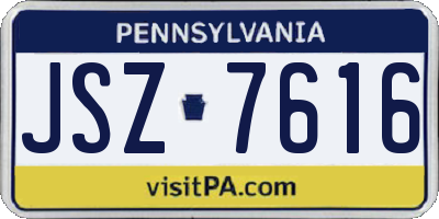 PA license plate JSZ7616