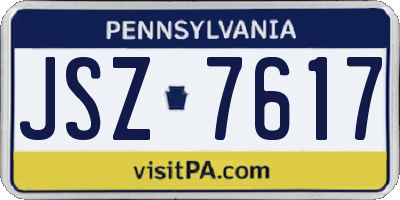 PA license plate JSZ7617