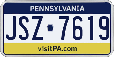 PA license plate JSZ7619